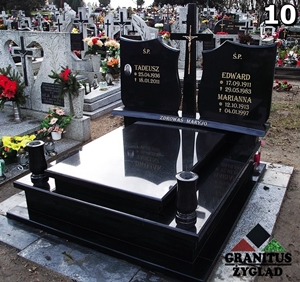 10 nagrobek podwójny granit czarny